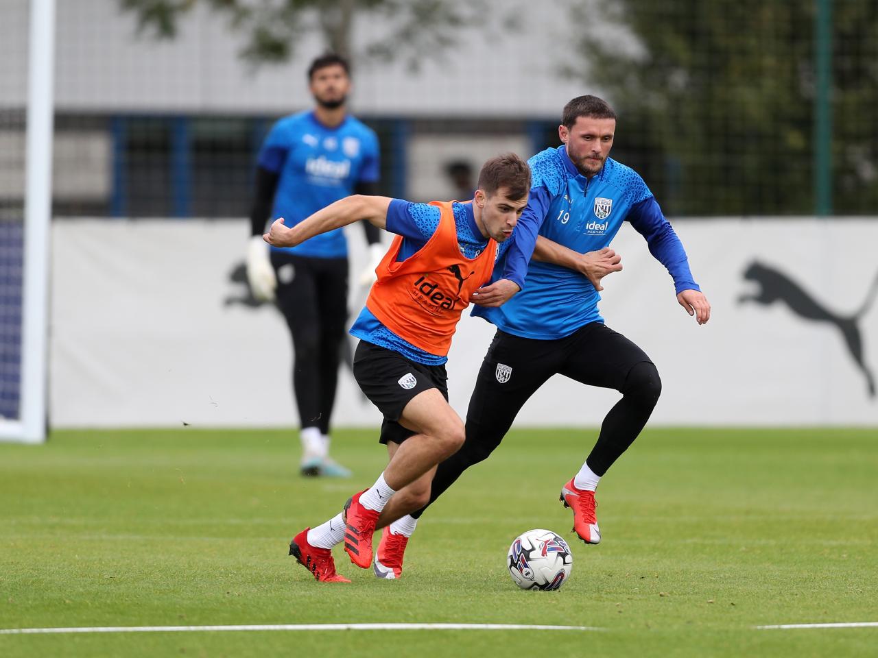 Albion players in training.