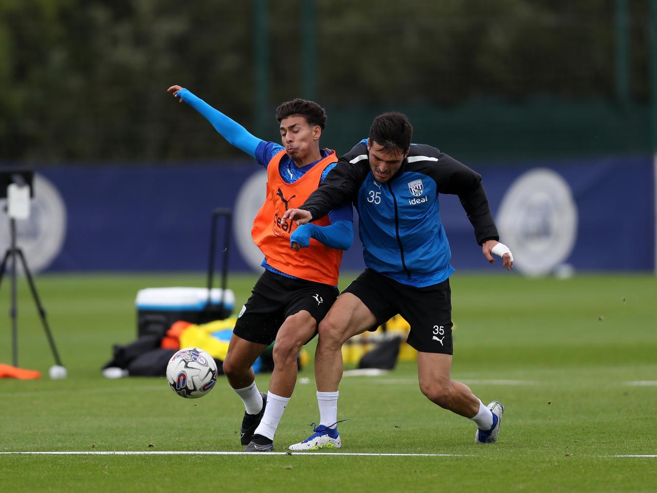 Albion players in training.