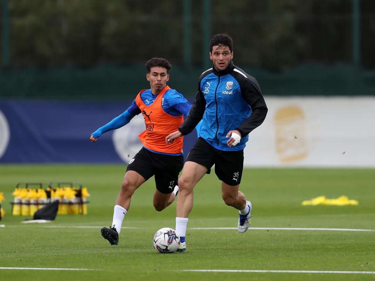 Albion players in training.