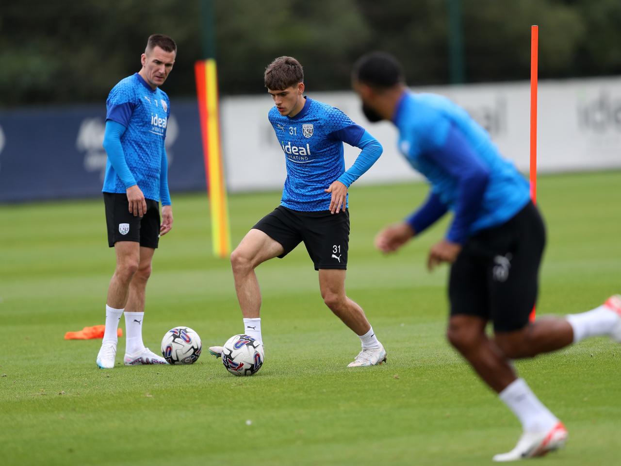 Albion players in training.