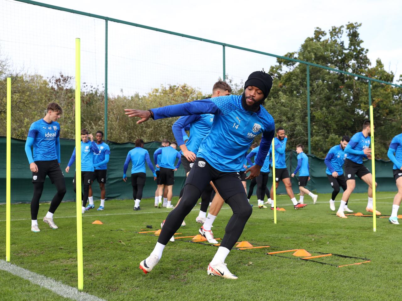 Albion players in training.
