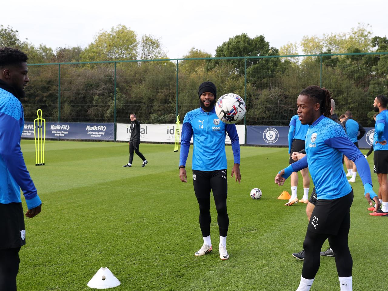 Albion players in training.