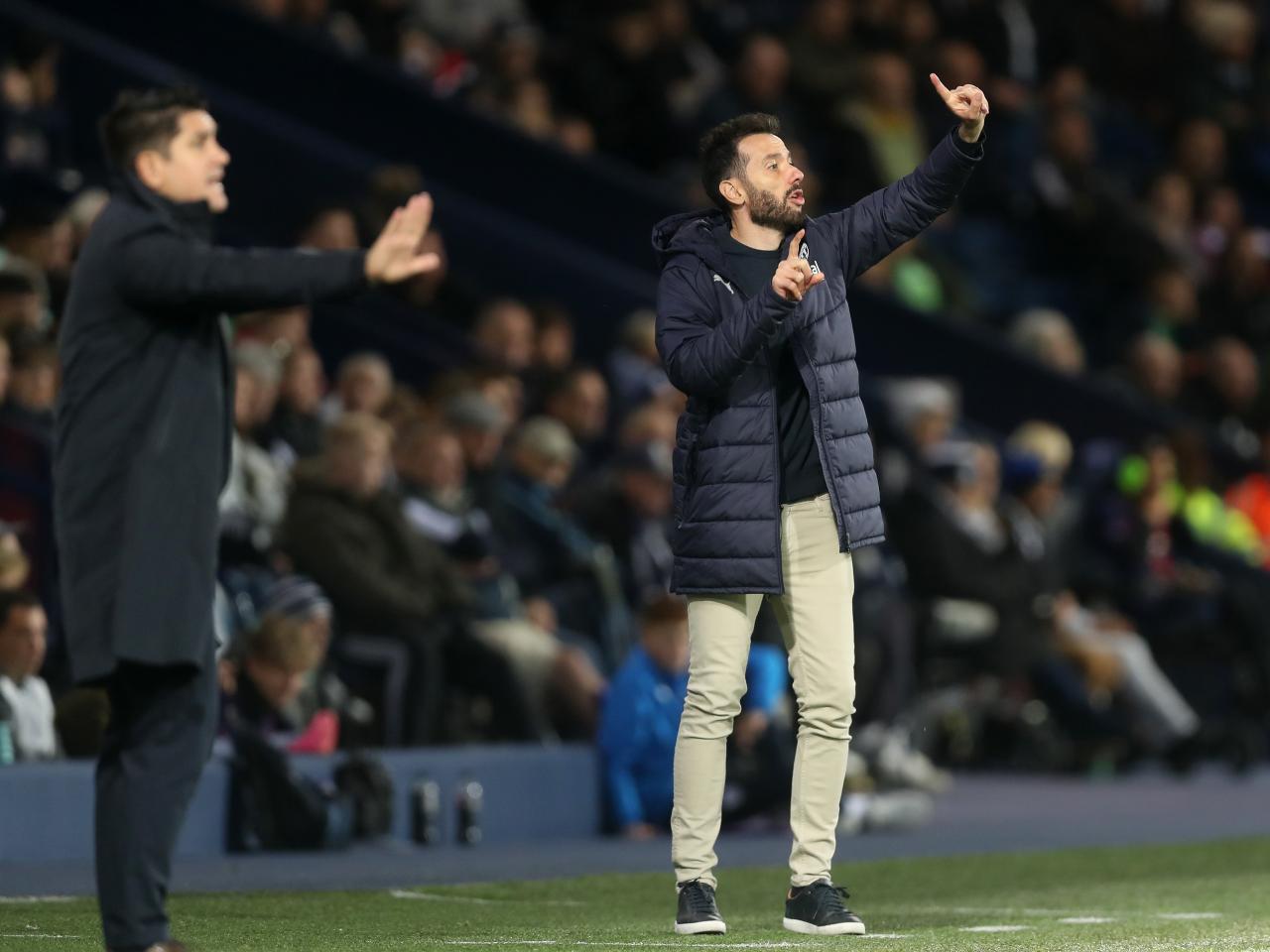Carlos Corberán on the sideline during the Sheffield Wednesday game