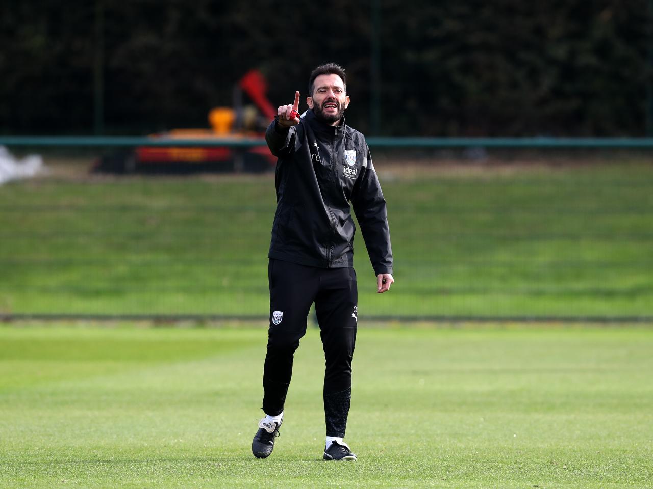 Albion players in training.