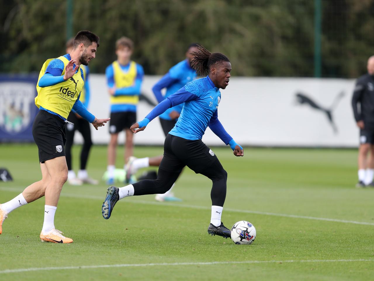 Albion players in training.