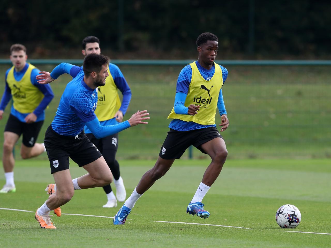 Albion players in training.