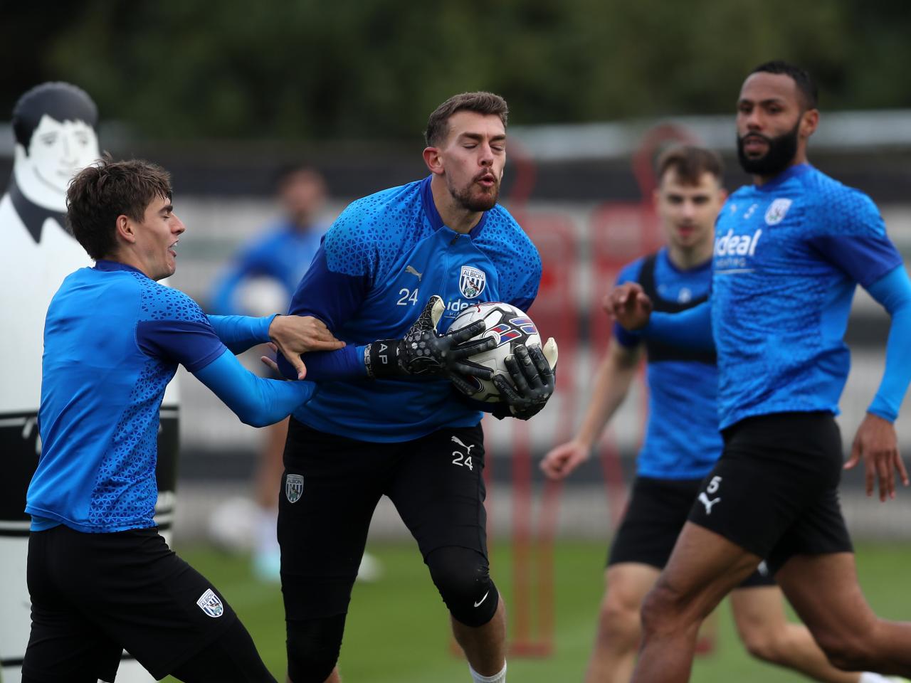 Albion players in training.