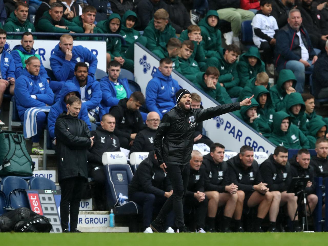 Carlos Corberán on the sideline against Preston