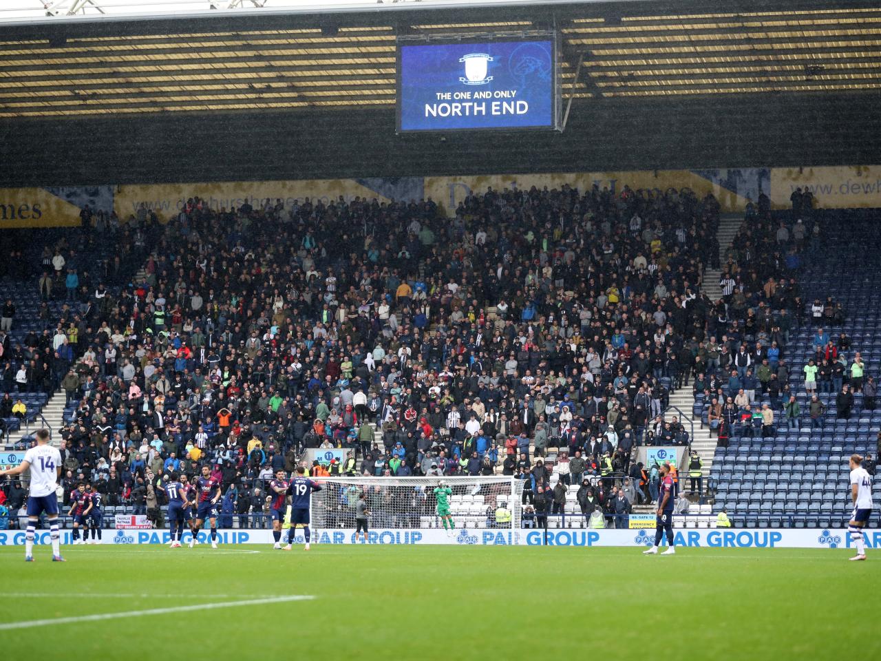 General view of Albion fans at Preston