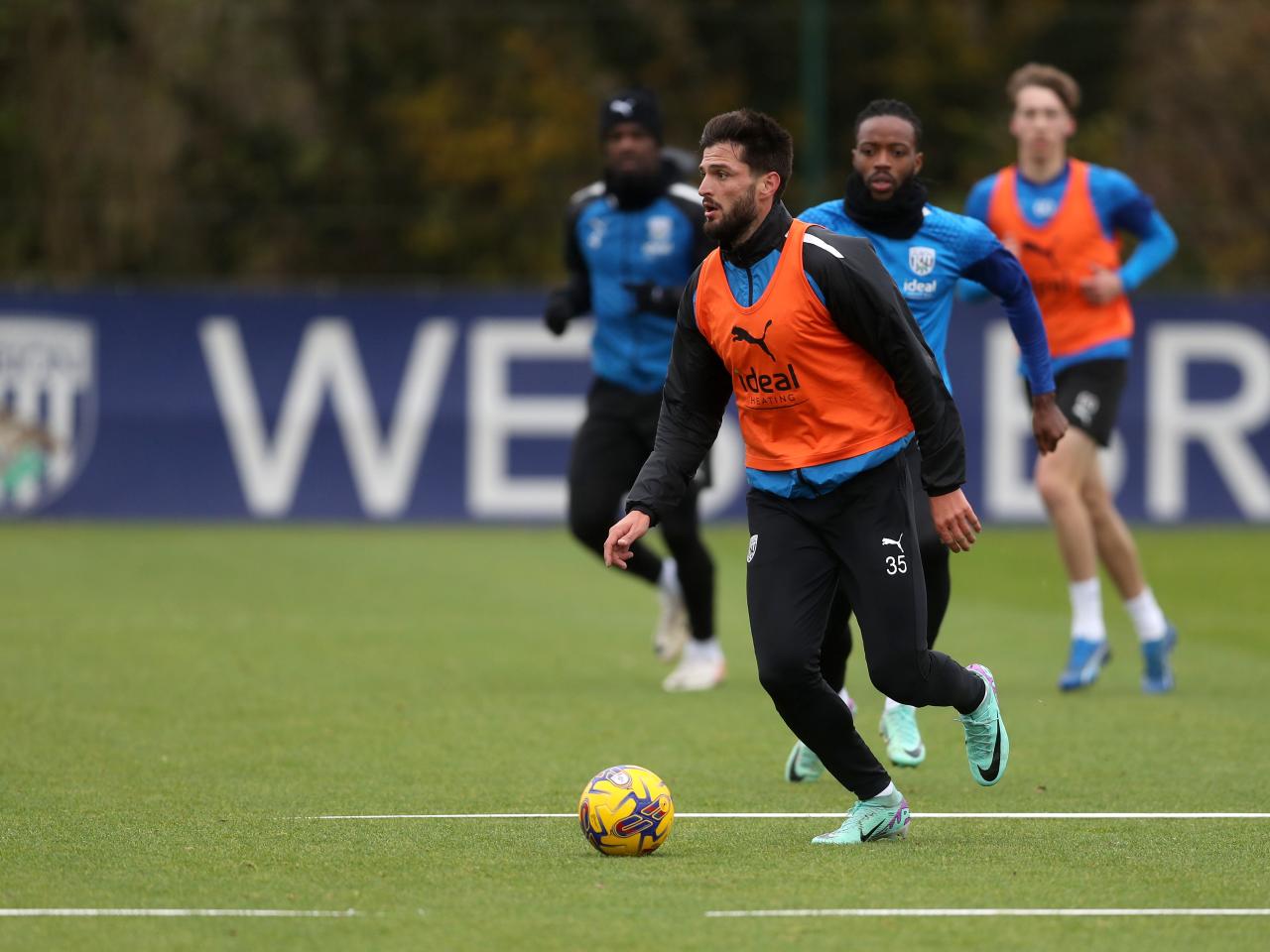 Okay Yokuslu on the ball in training 