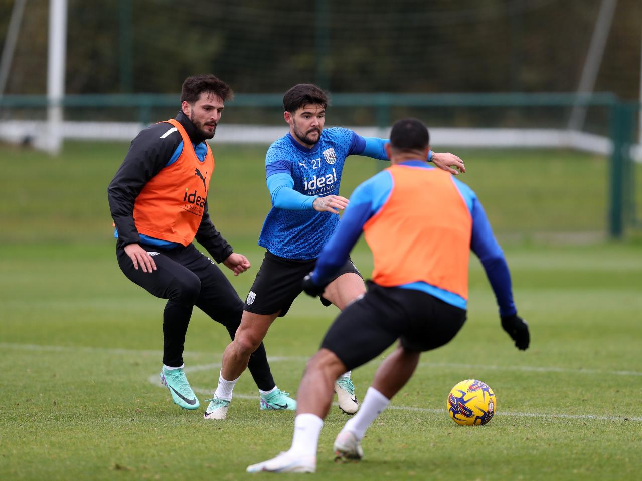 Alex Mowatt on the ball in training 