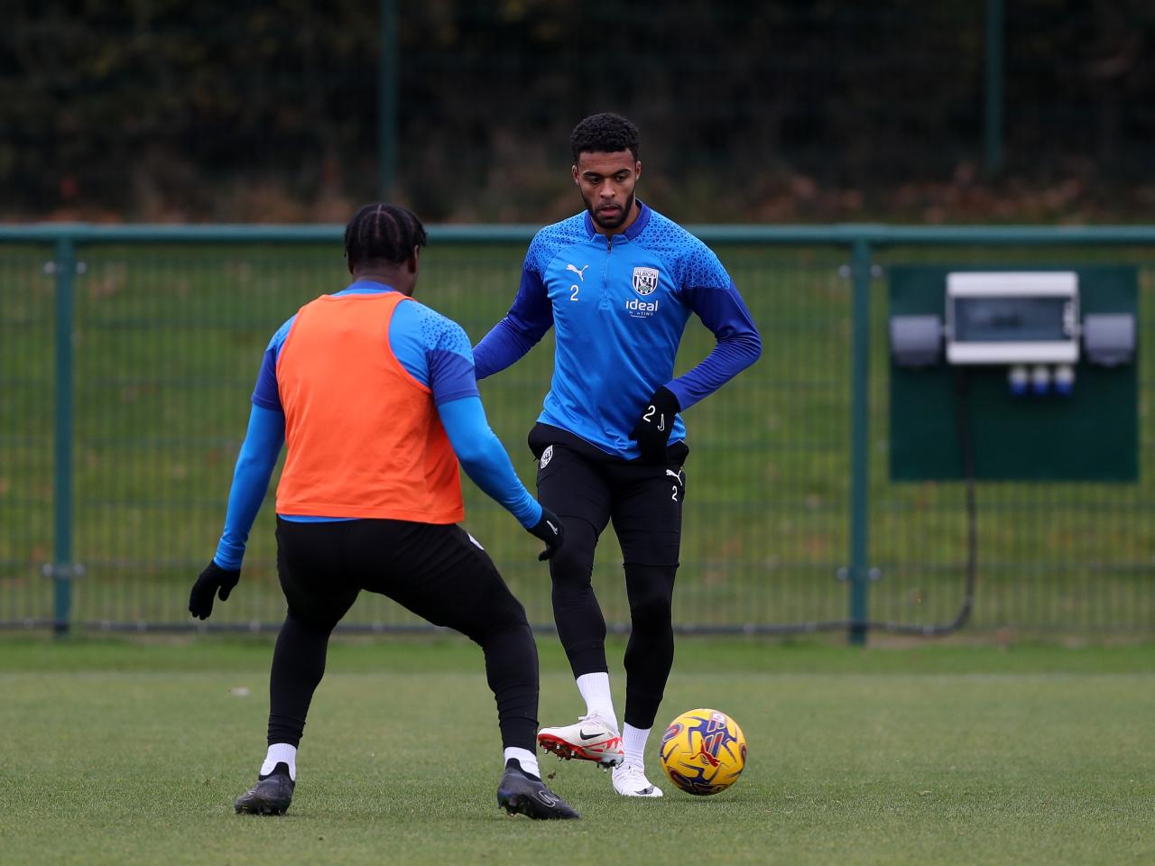 Darnell Furlong on the ball in training 