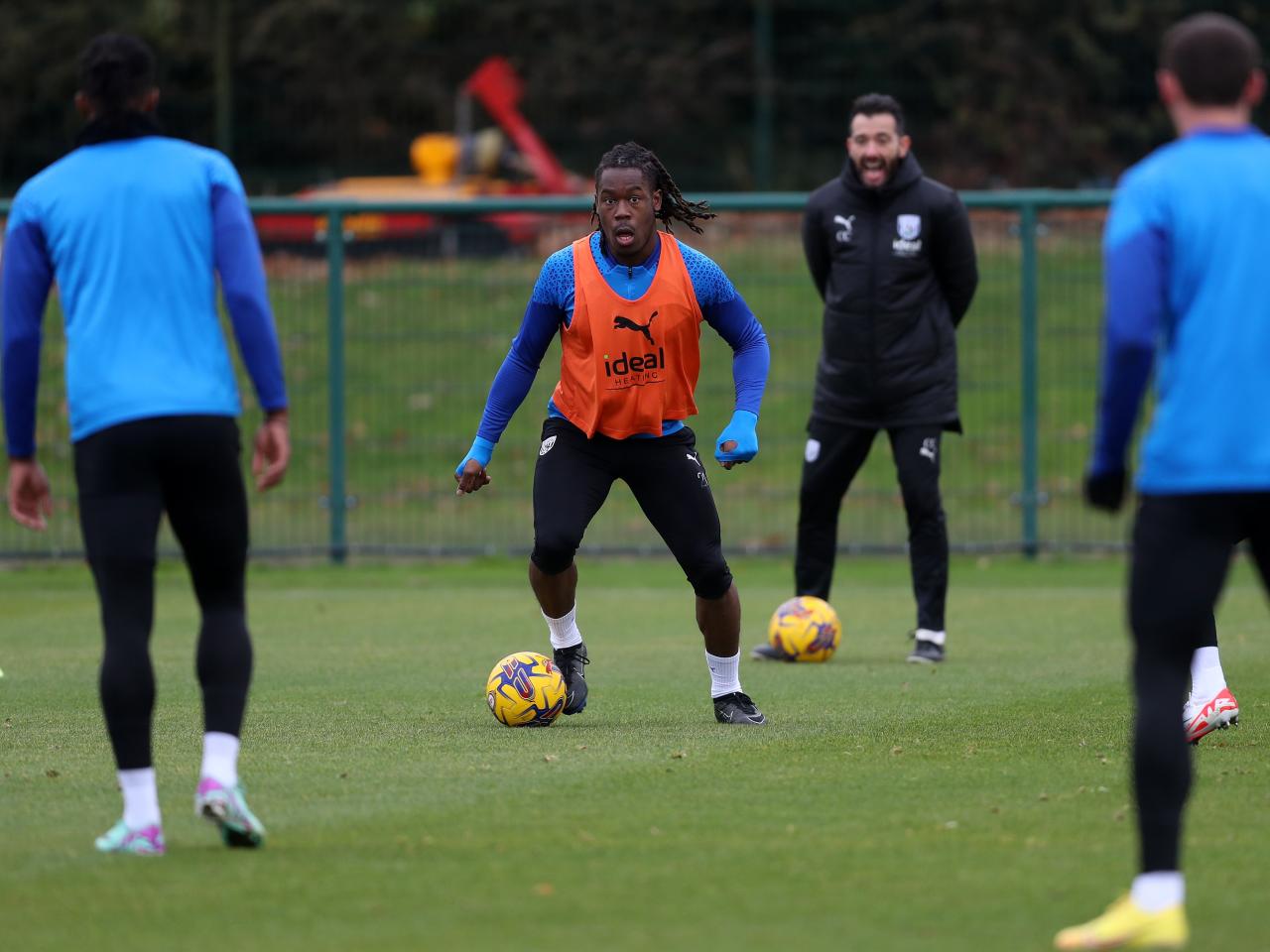 Brandon Thomas-Asante on the ball in training 