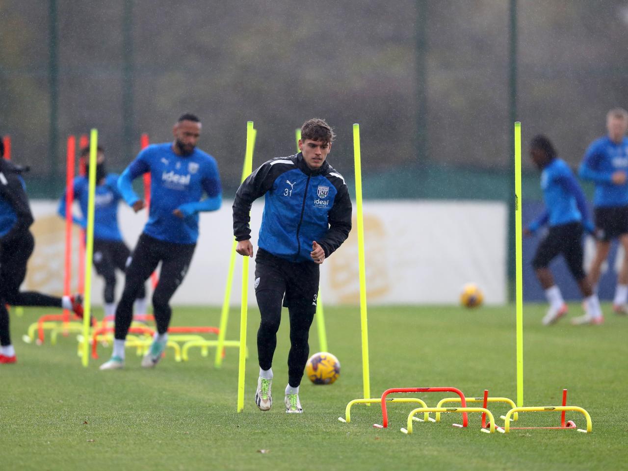 Albion players in training.