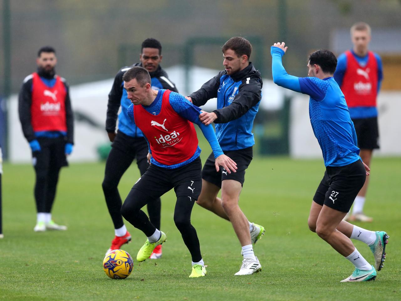 Albion players in training.