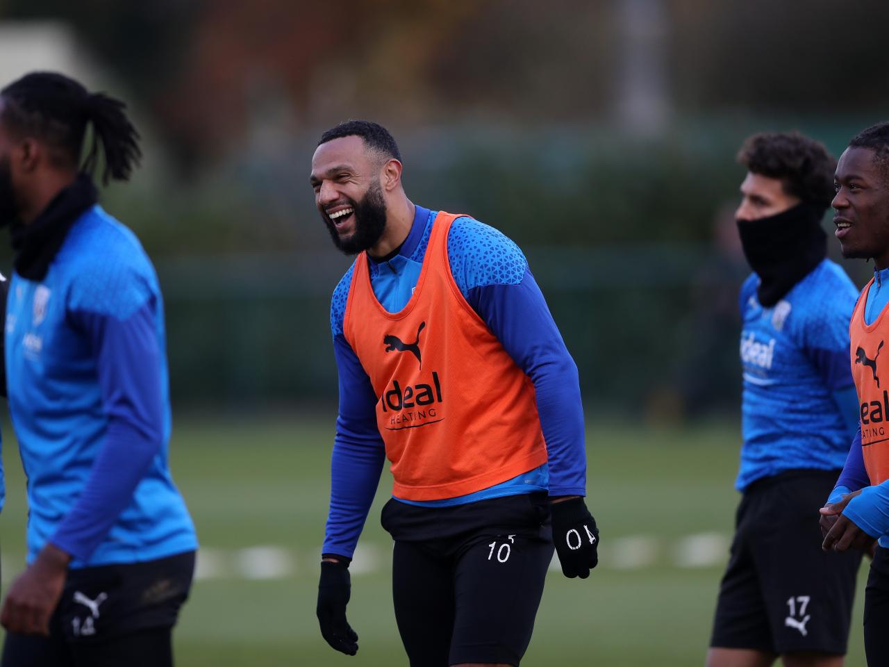 Matty Phillips laughing in training 