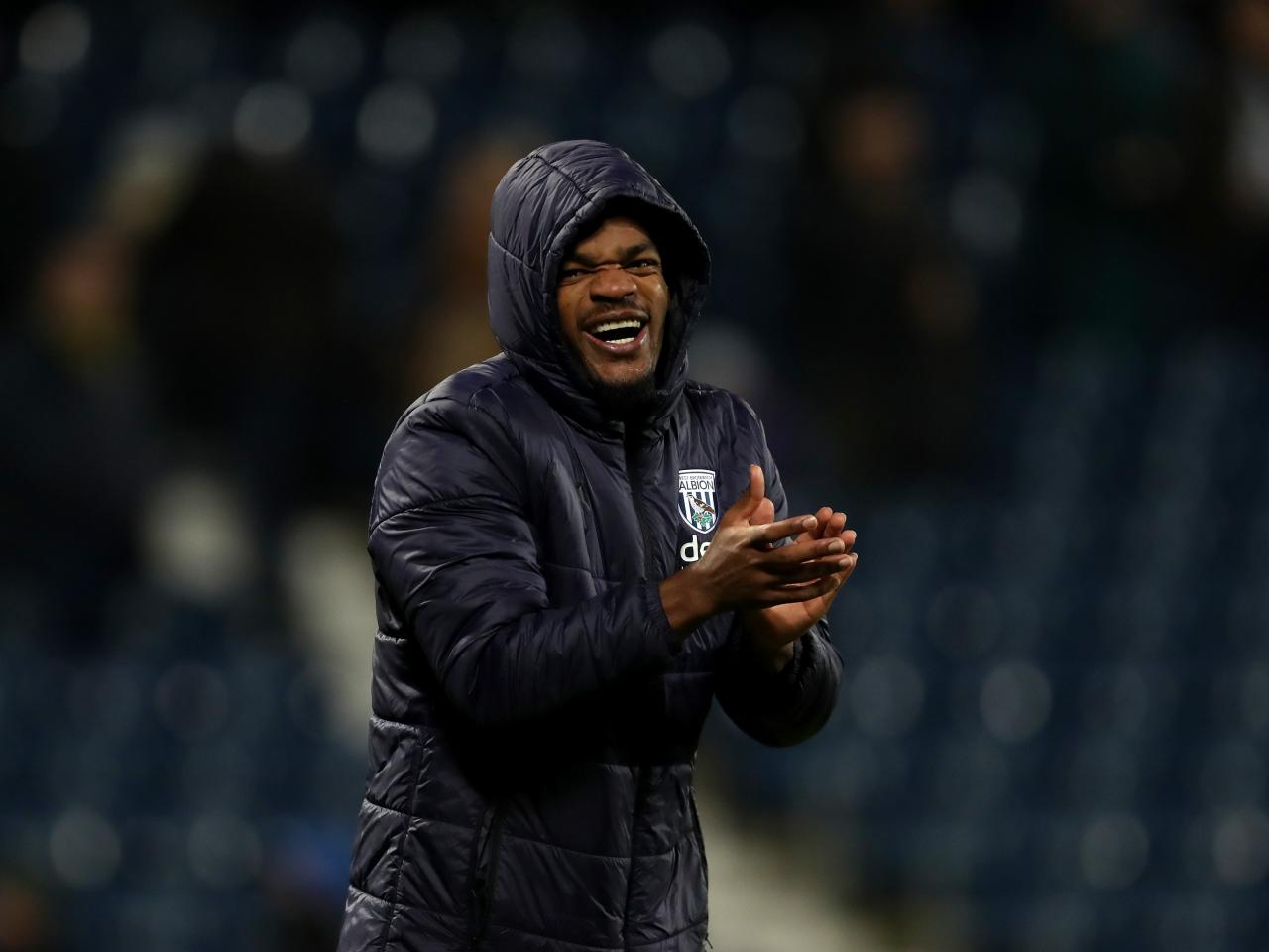 Grady Diangana applauds supporters at full-time against Ipswich 