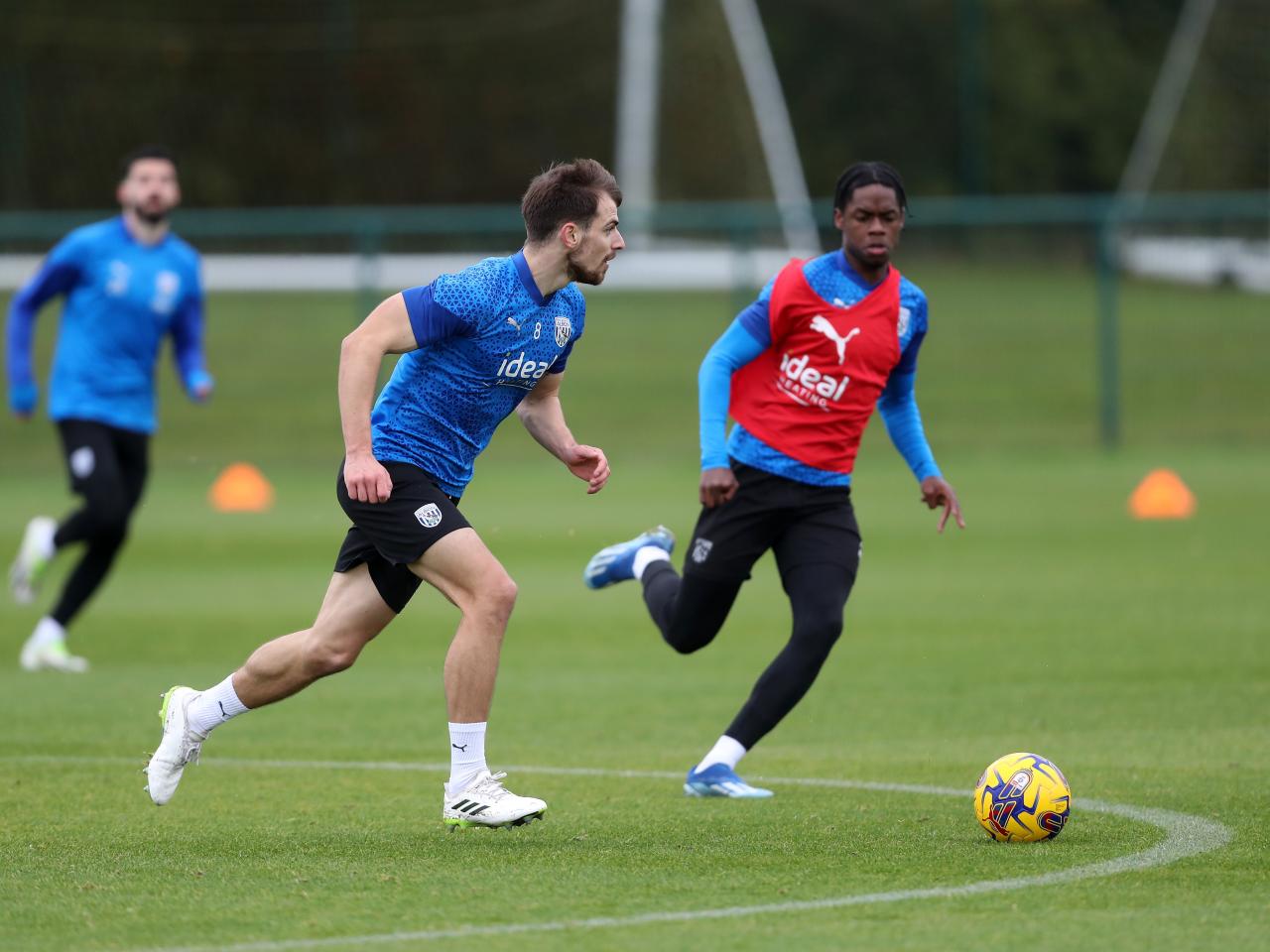 Albion players in training.