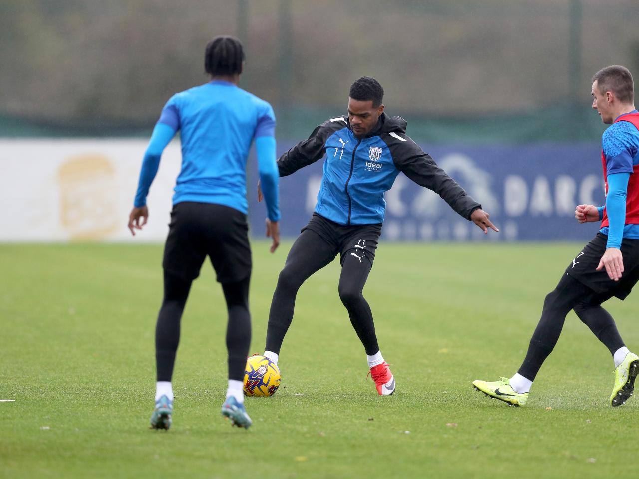 Albion players in training.
