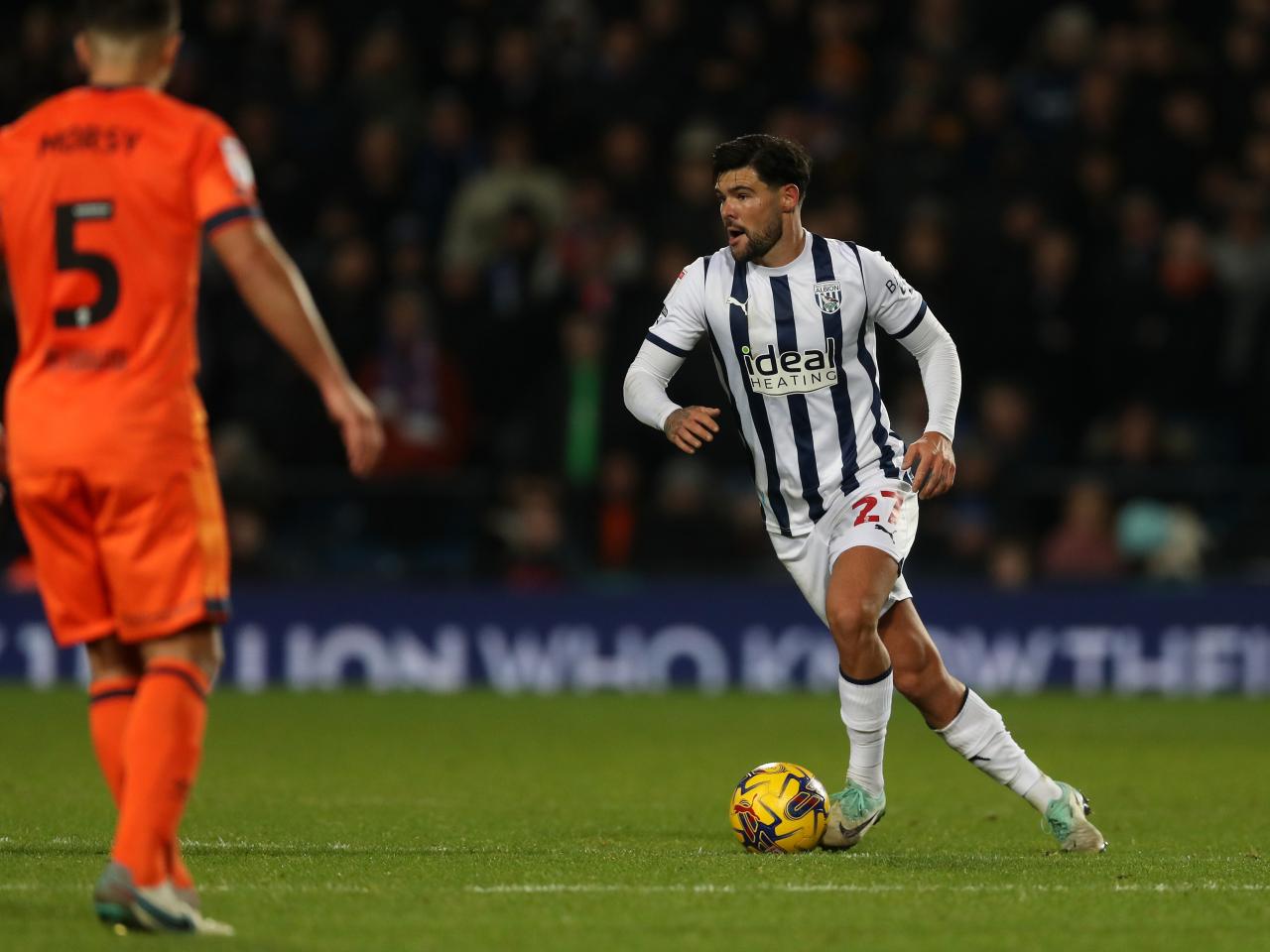 Alex Mowatt on the ball against Ipswich 