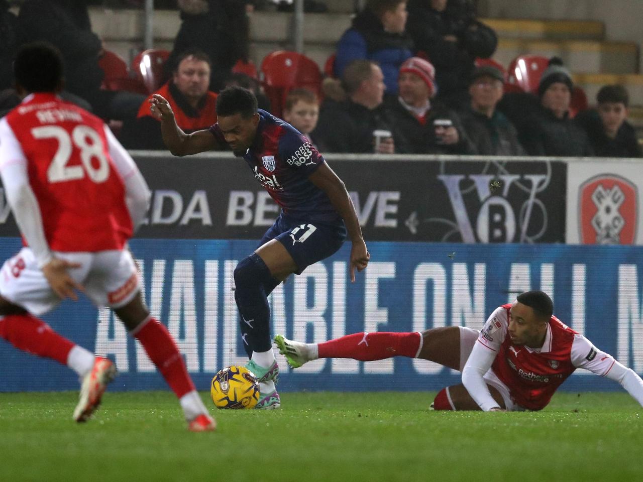Grady Diangana on the ball at Rotherham