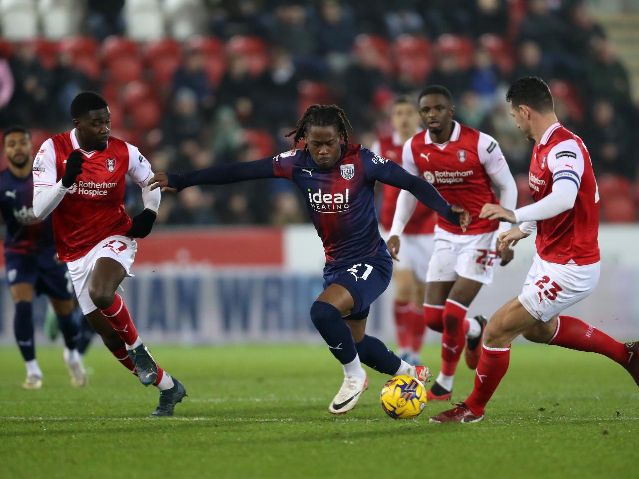 Brandon Thomas-Asante on the ball at Rotherham