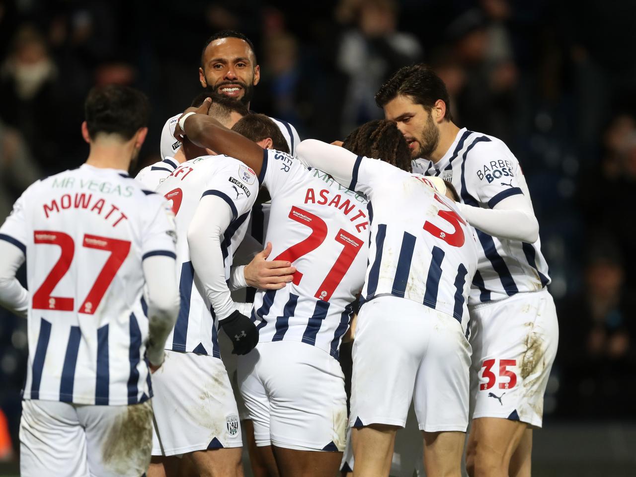 Brandon Thomas-Asante celebrates scoring against Norwich with team-mates
