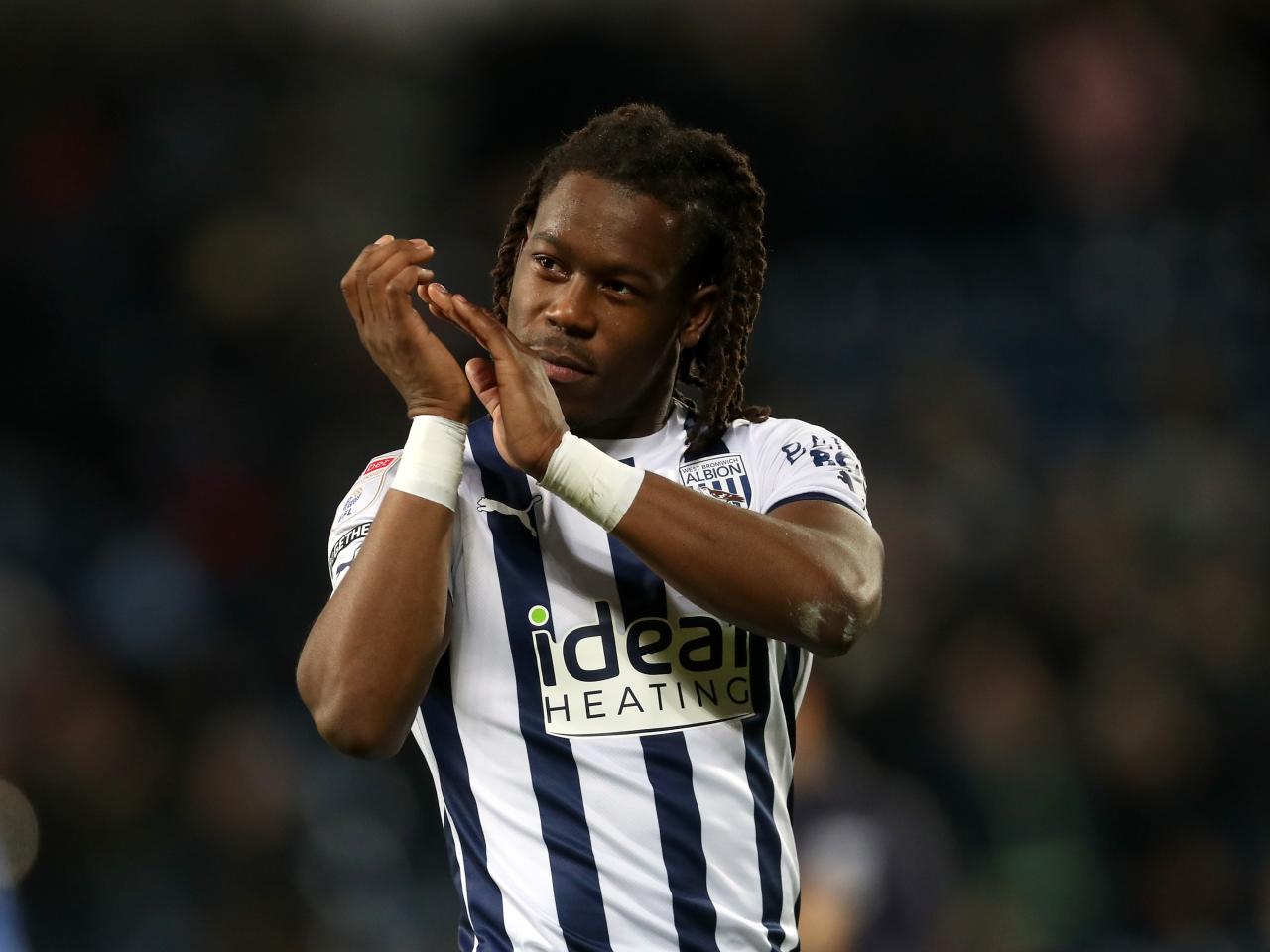 Brandon Thomas-Asante applauds supporters at full-time against Norwich