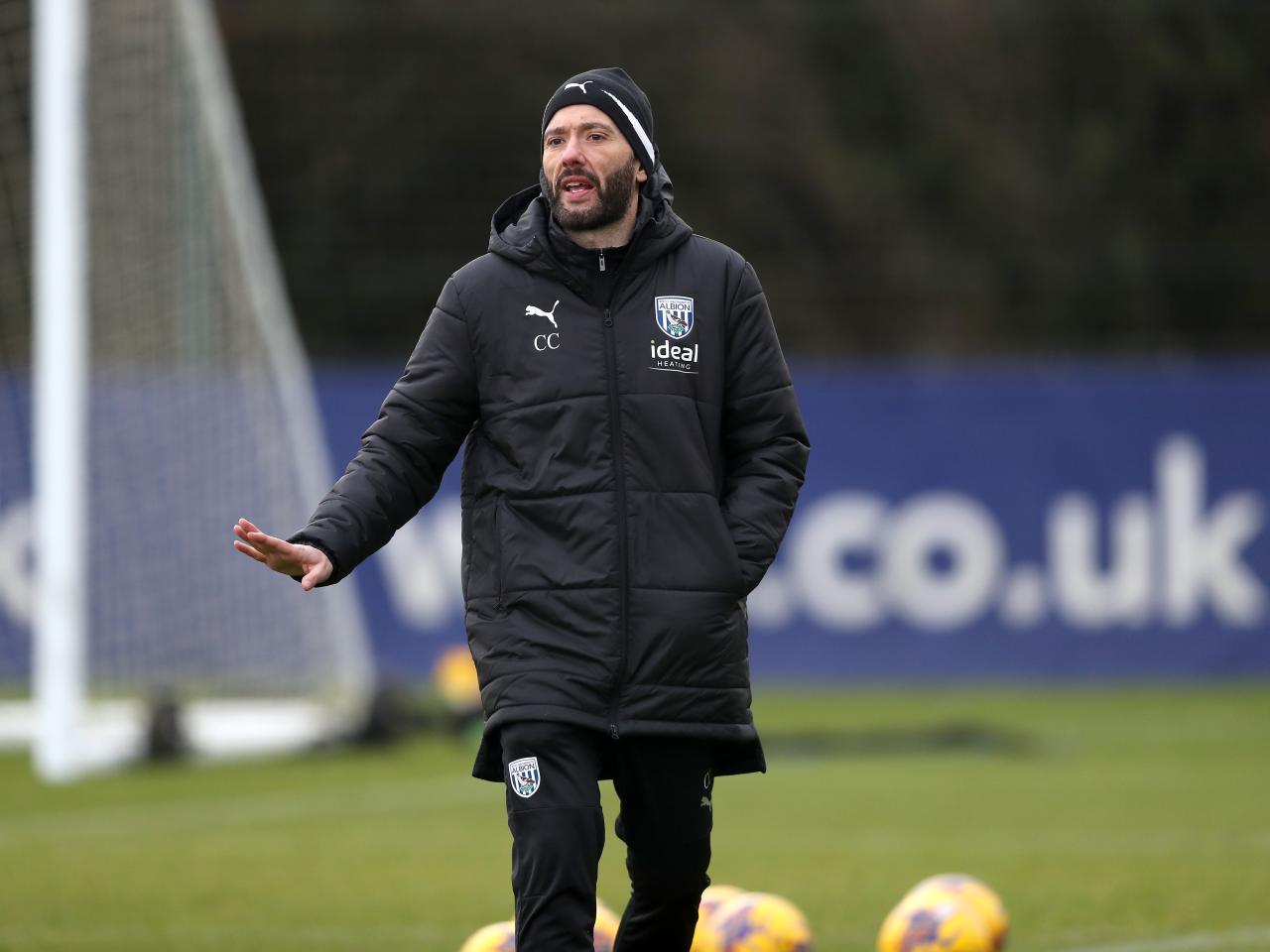 Carlos Corberán during a training session