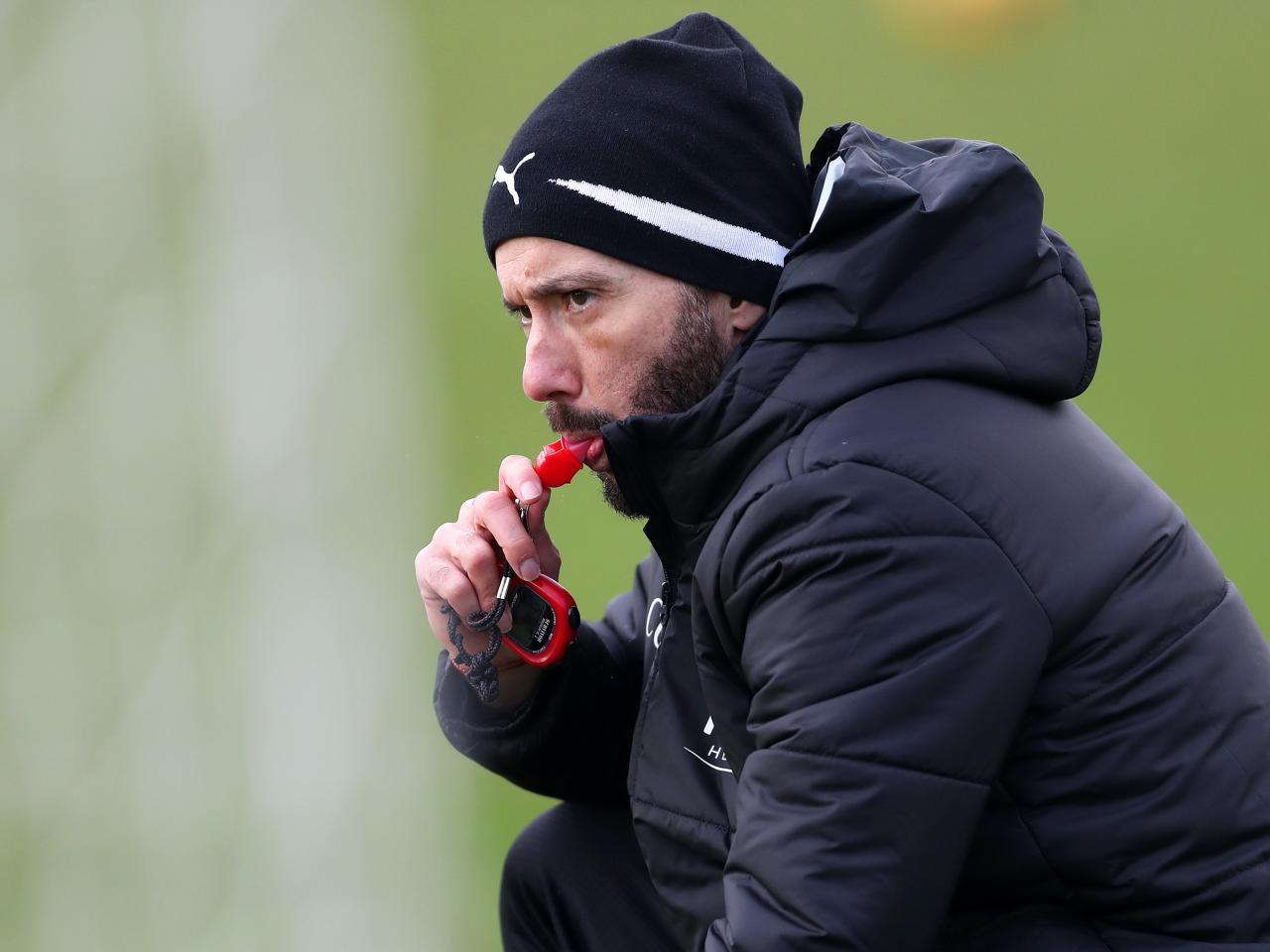 Carlos Corberán puts his whistle to his lips