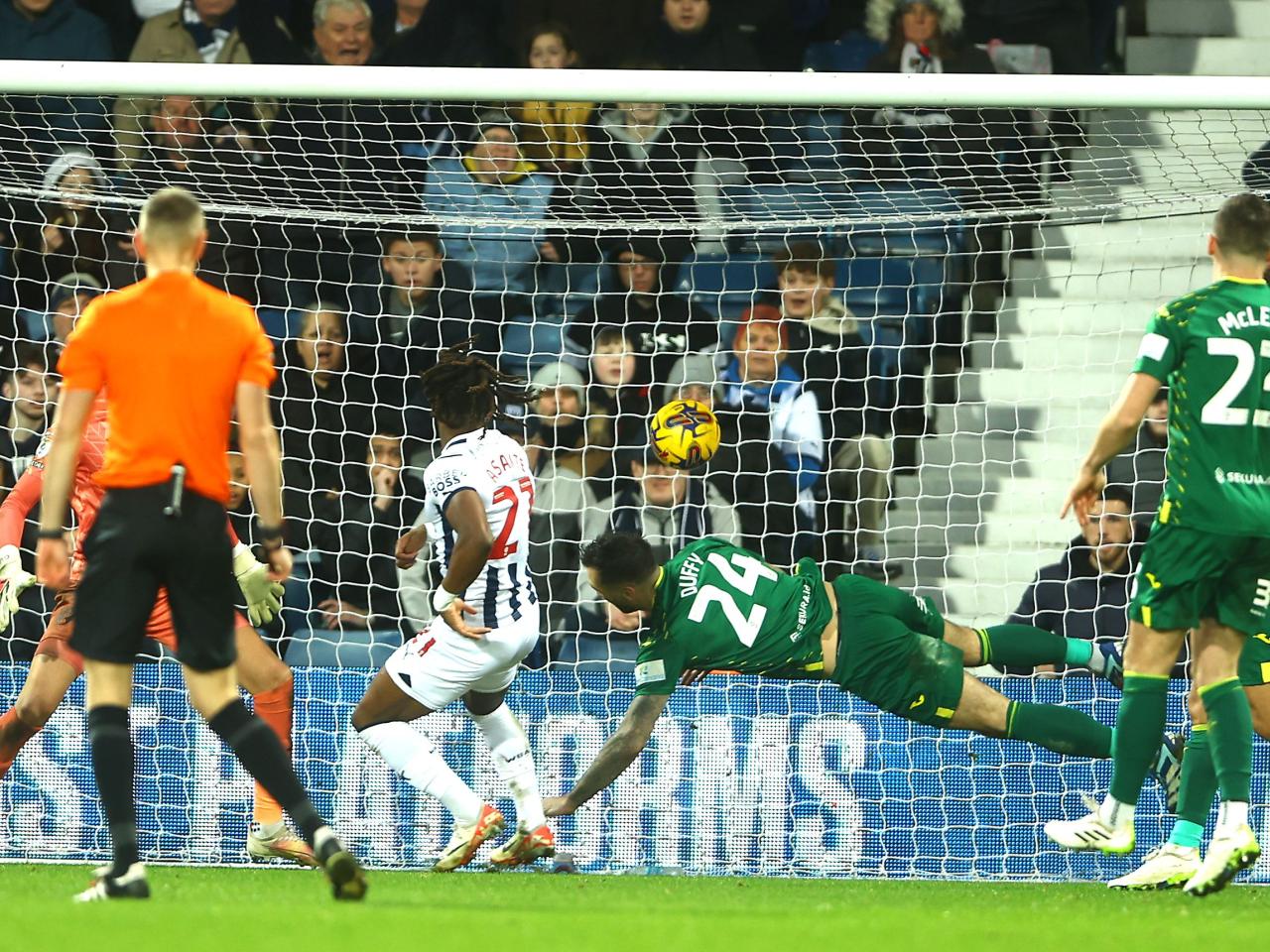 Brandon Thomas-Asante scores against Norwich