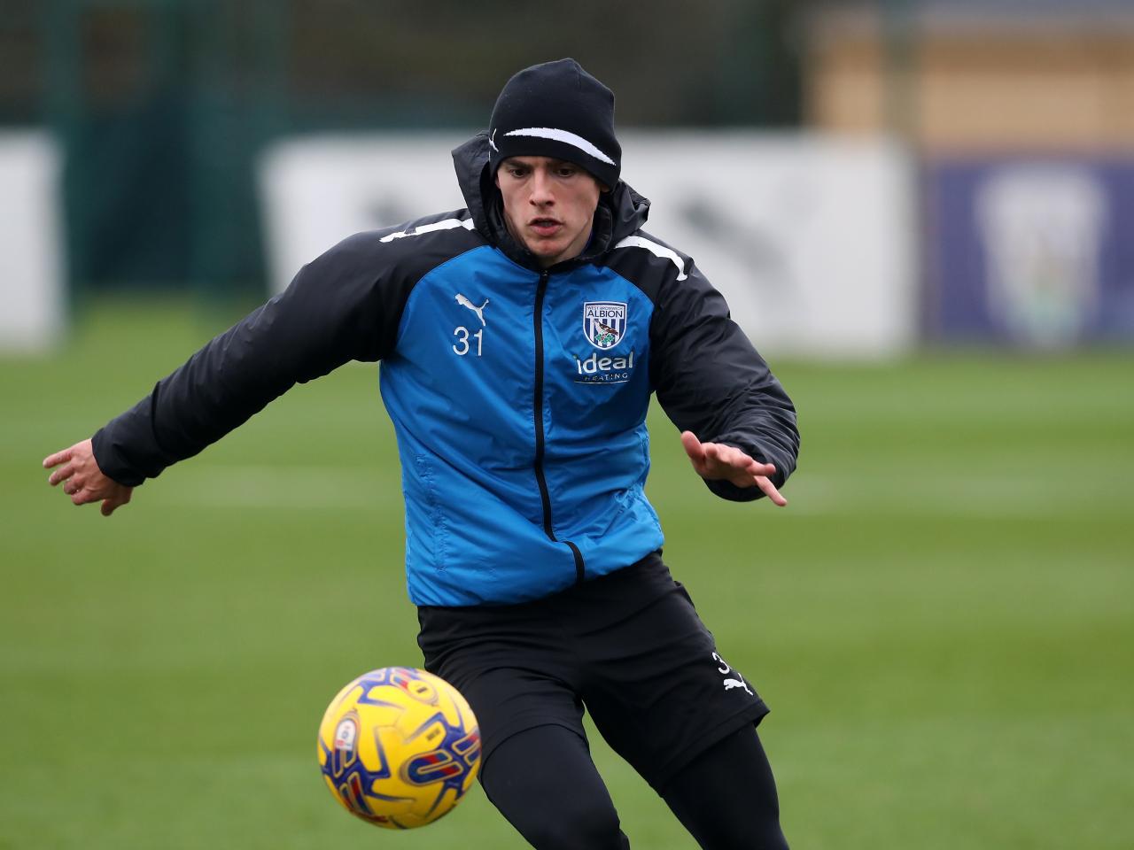 Albion players in training ahead of the clash with Blackburn Rovers.