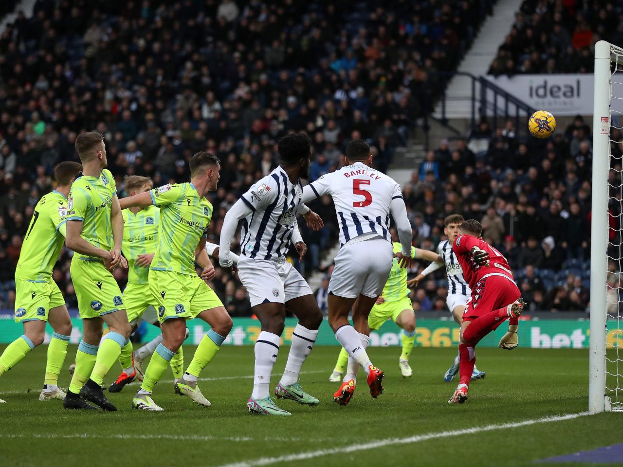 Tom Fellows scores at the back post against Blackburn 