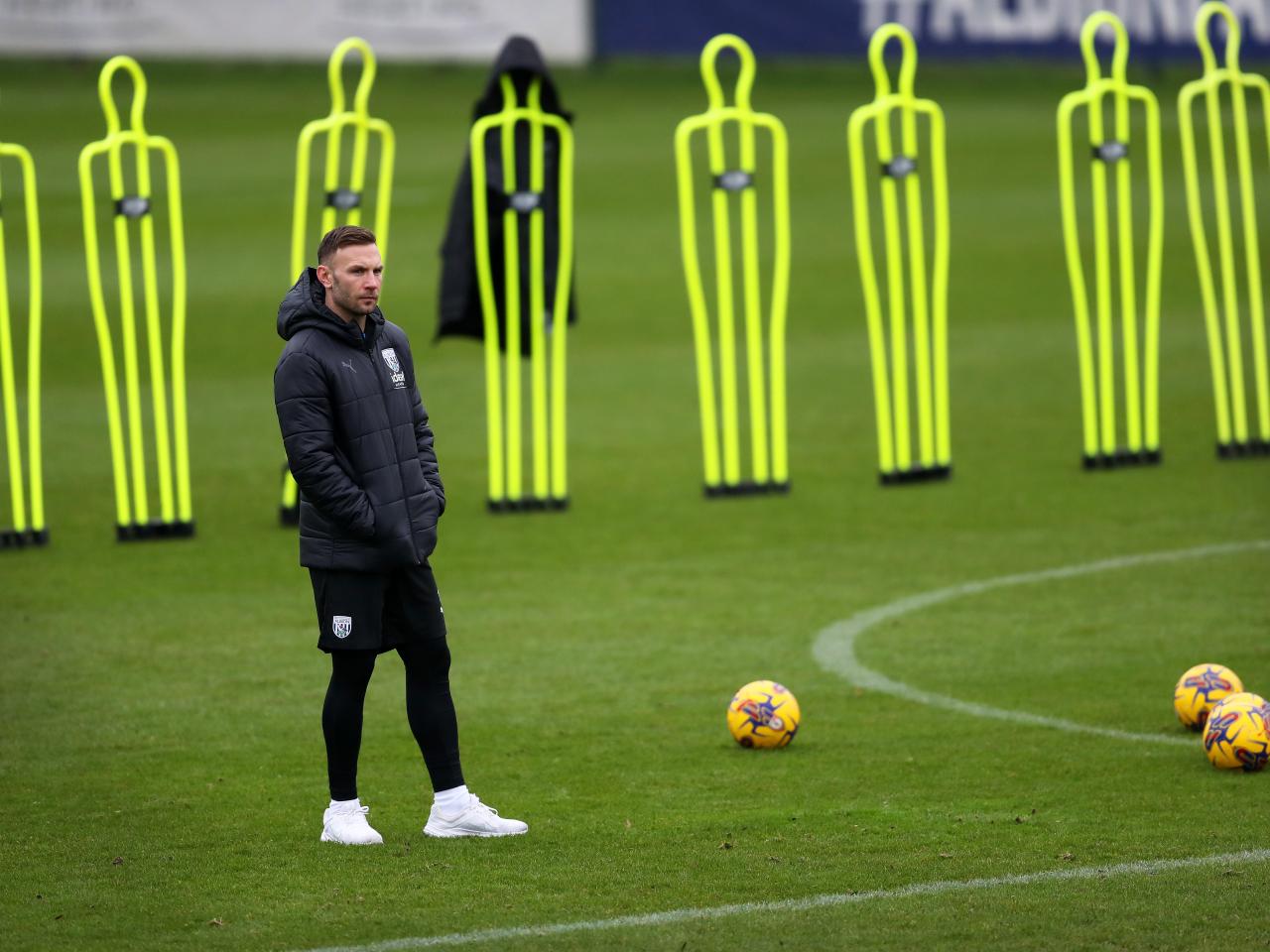 Andi Weimann stood out on the training pitch surrounded by footballs and mannequins 