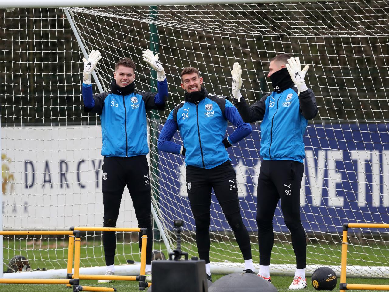 Albion players in training ahead of the clash with Blackburn Rovers.