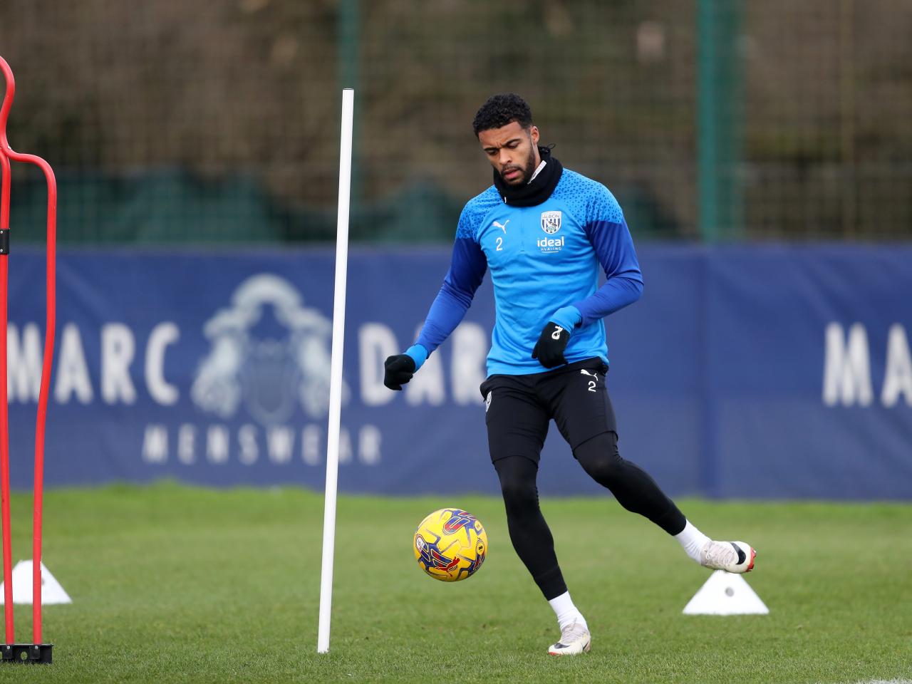 Darnell Furlong on the ball in training 