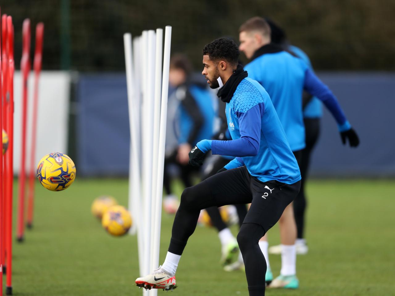 Darnell Furlong on the ball in training 