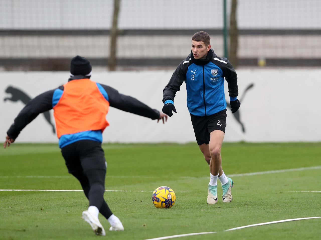 Albion players in training ahead of the clash with Blackburn Rovers.
