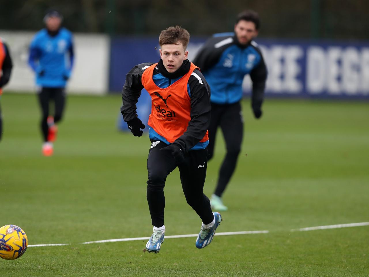 Albion players in training ahead of the clash with Blackburn Rovers.