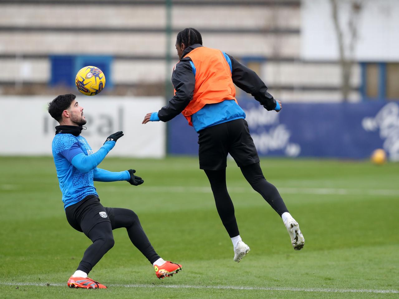 Albion players in training ahead of the clash with Blackburn Rovers.