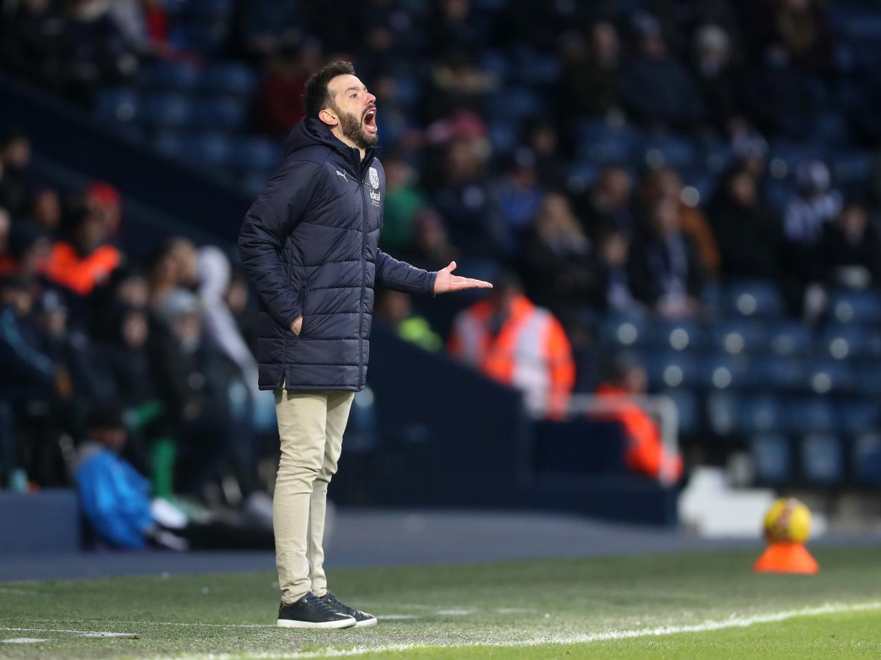 Carlos Corberán on the touchline against Aldershot
