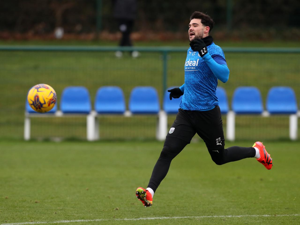 Albion players in training ahead of the clash with Blackburn Rovers.
