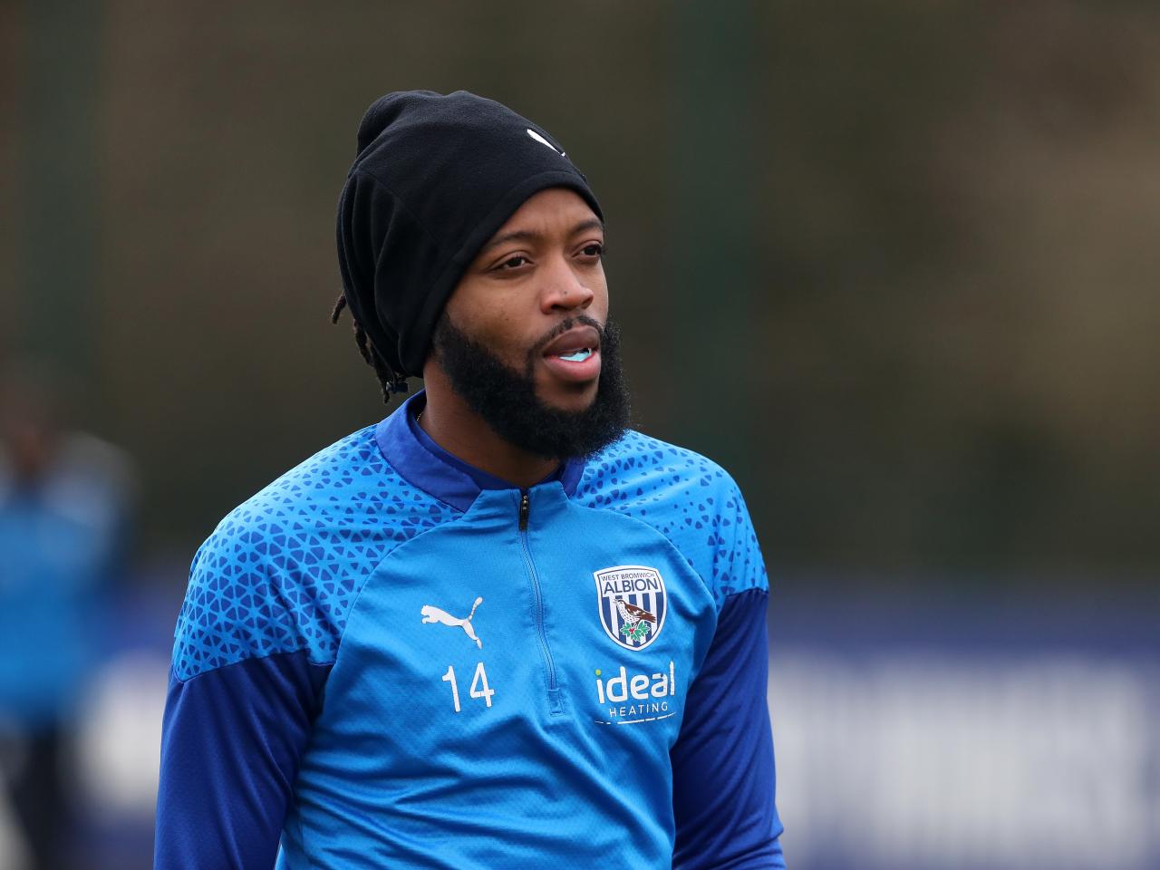 Albion players in training ahead of the clash with Blackburn Rovers.