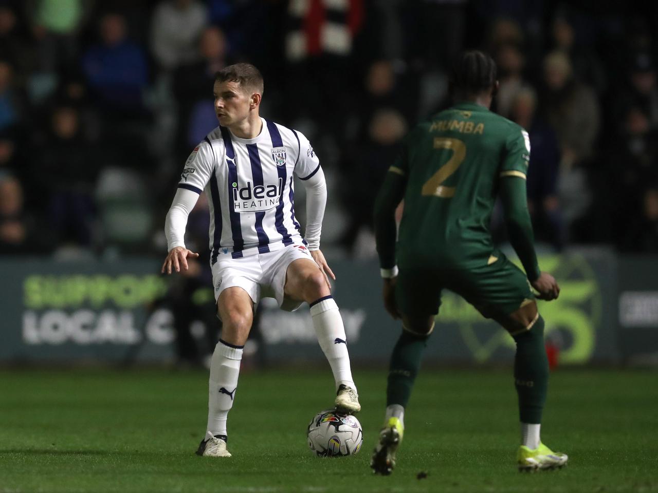 Conor Townsend on the ball against Plymouth 