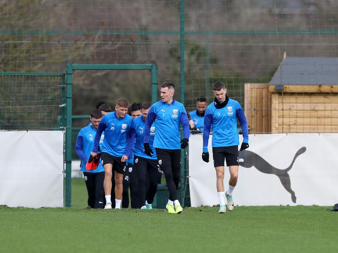 Albion players head out to training 