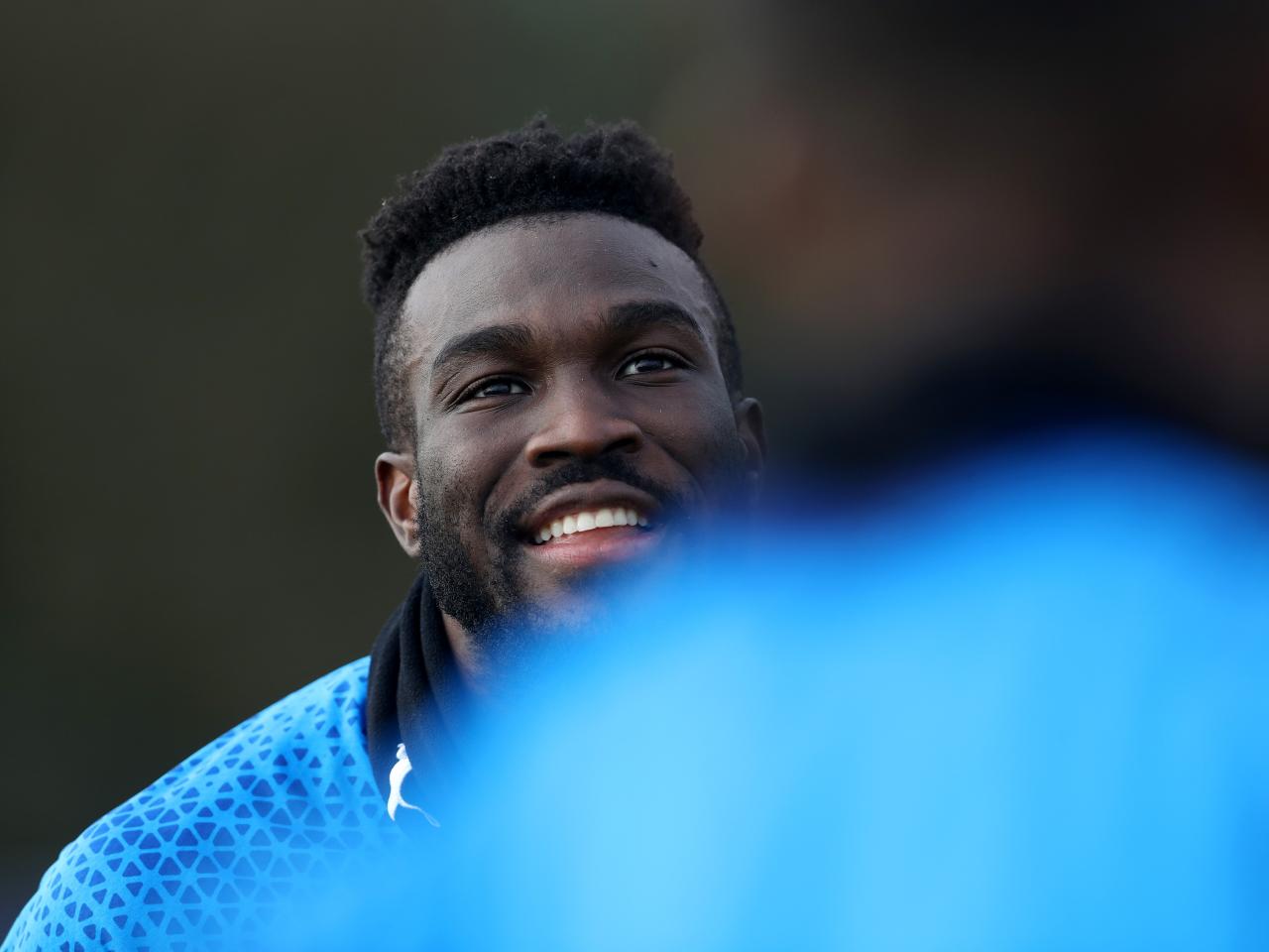 Daryl Dike smiling in training