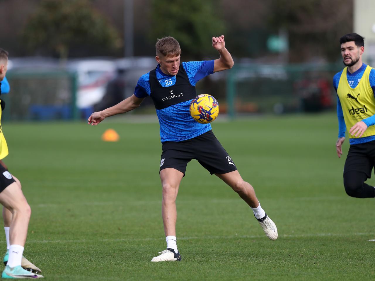 Callum Marshall on the ball during a training session