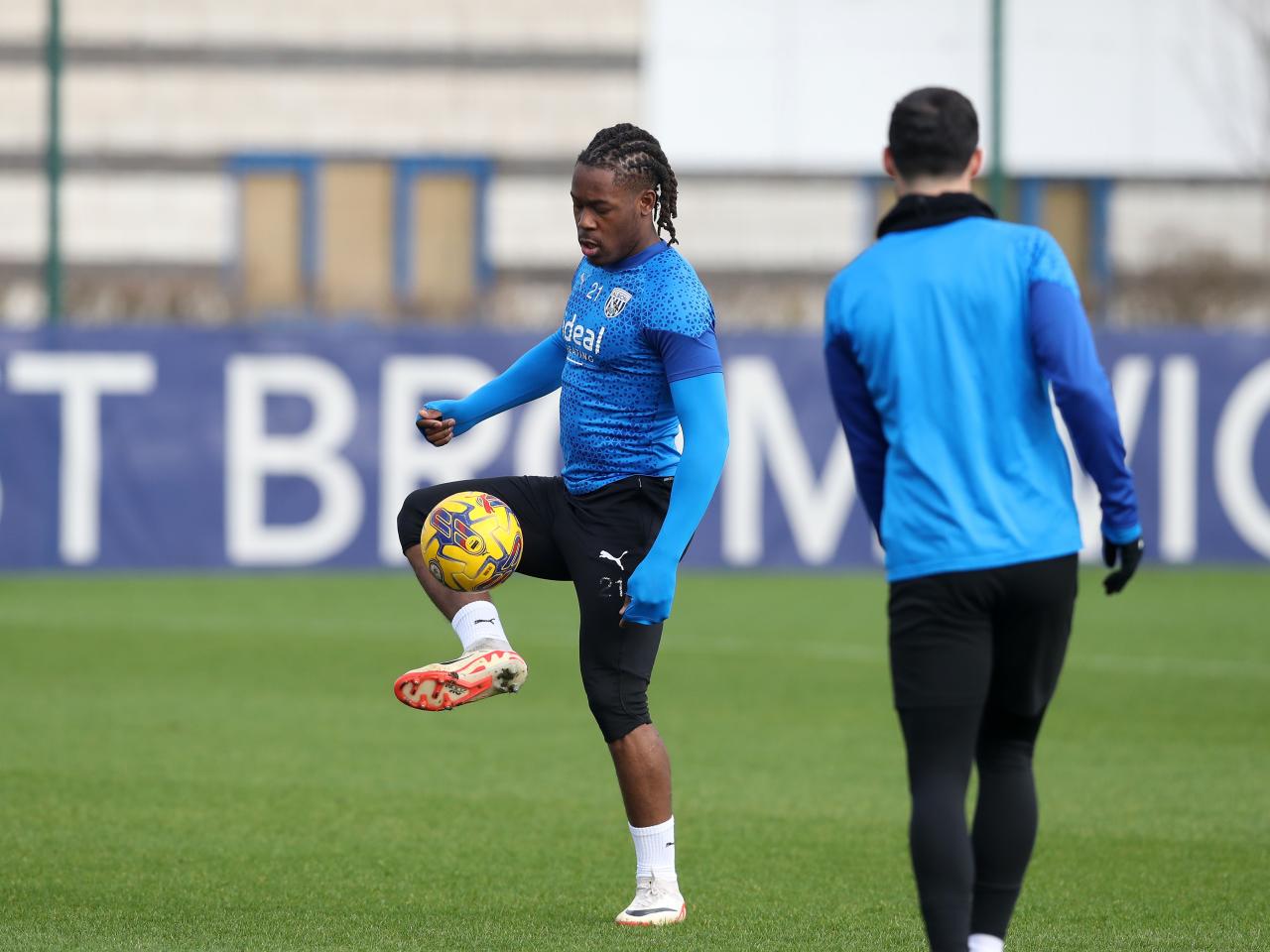 Brandon Thomas-Asante on the ball during a training session
