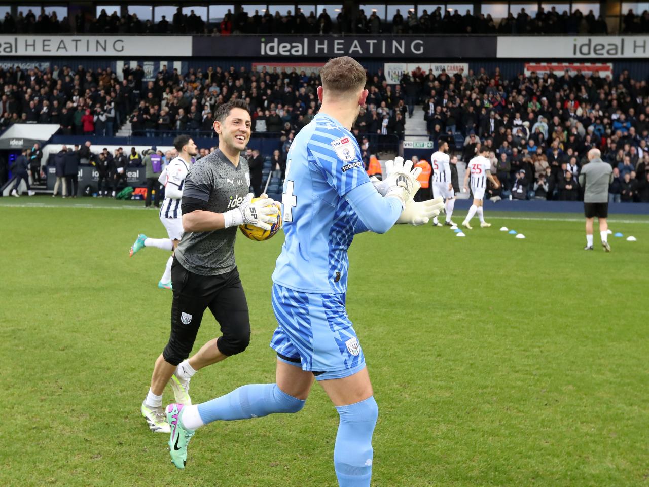Alex Palmer on the pitch before the game against Blues