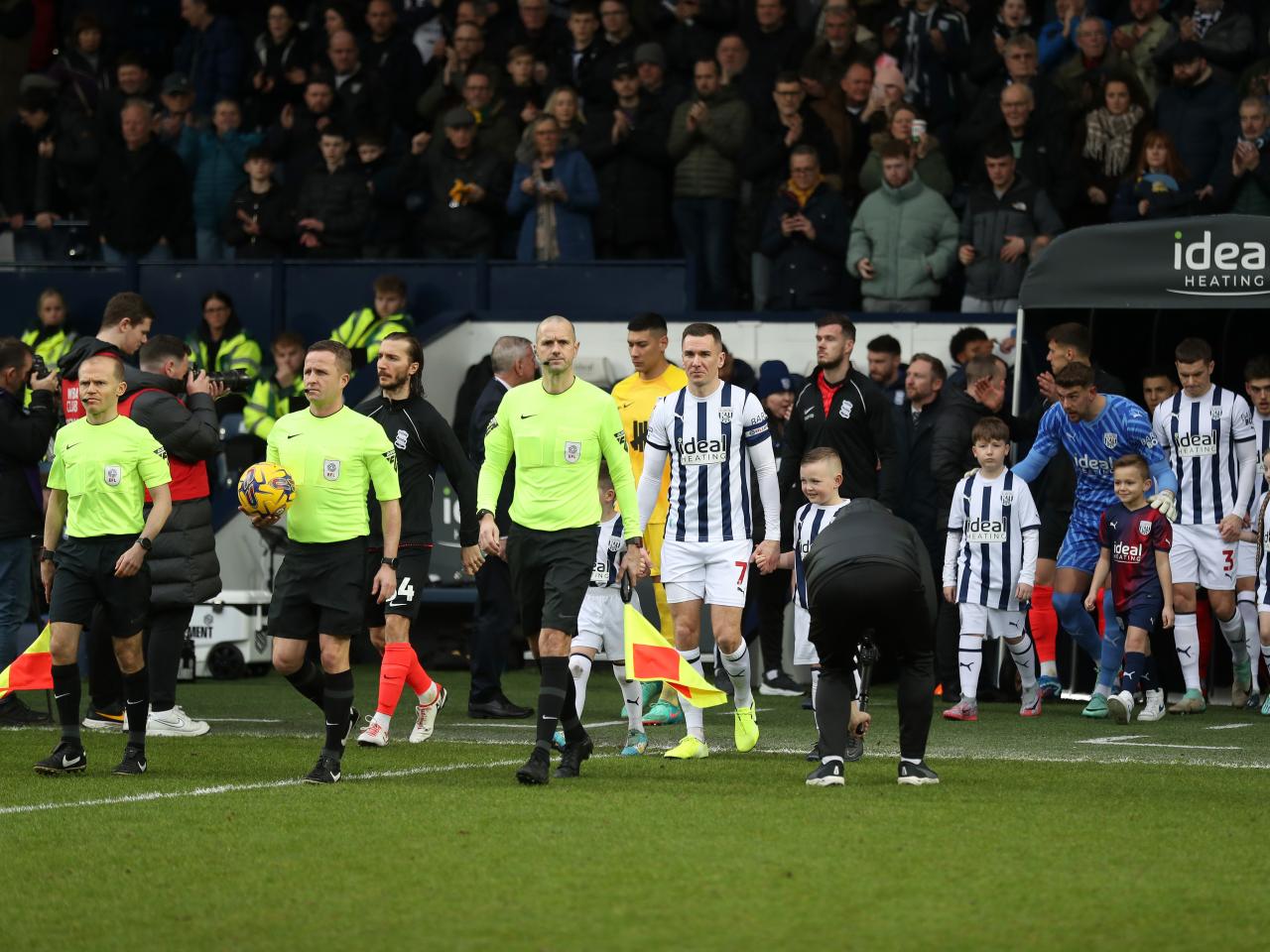 Albion players walk out of the tunnel ahead of kick-off at The Hawthorns